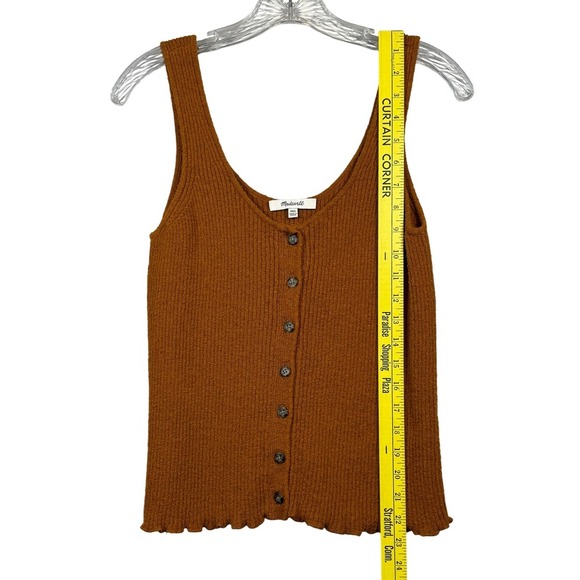 MADEWELL Kingston Button-Front Sweater Tank, Golden Pecan, Size XXS - Picture 2 of 6